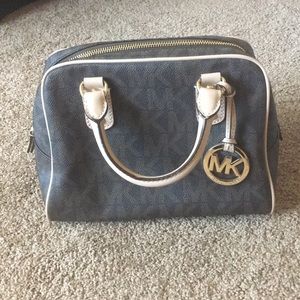 Michael Kors logo leather belted satchel